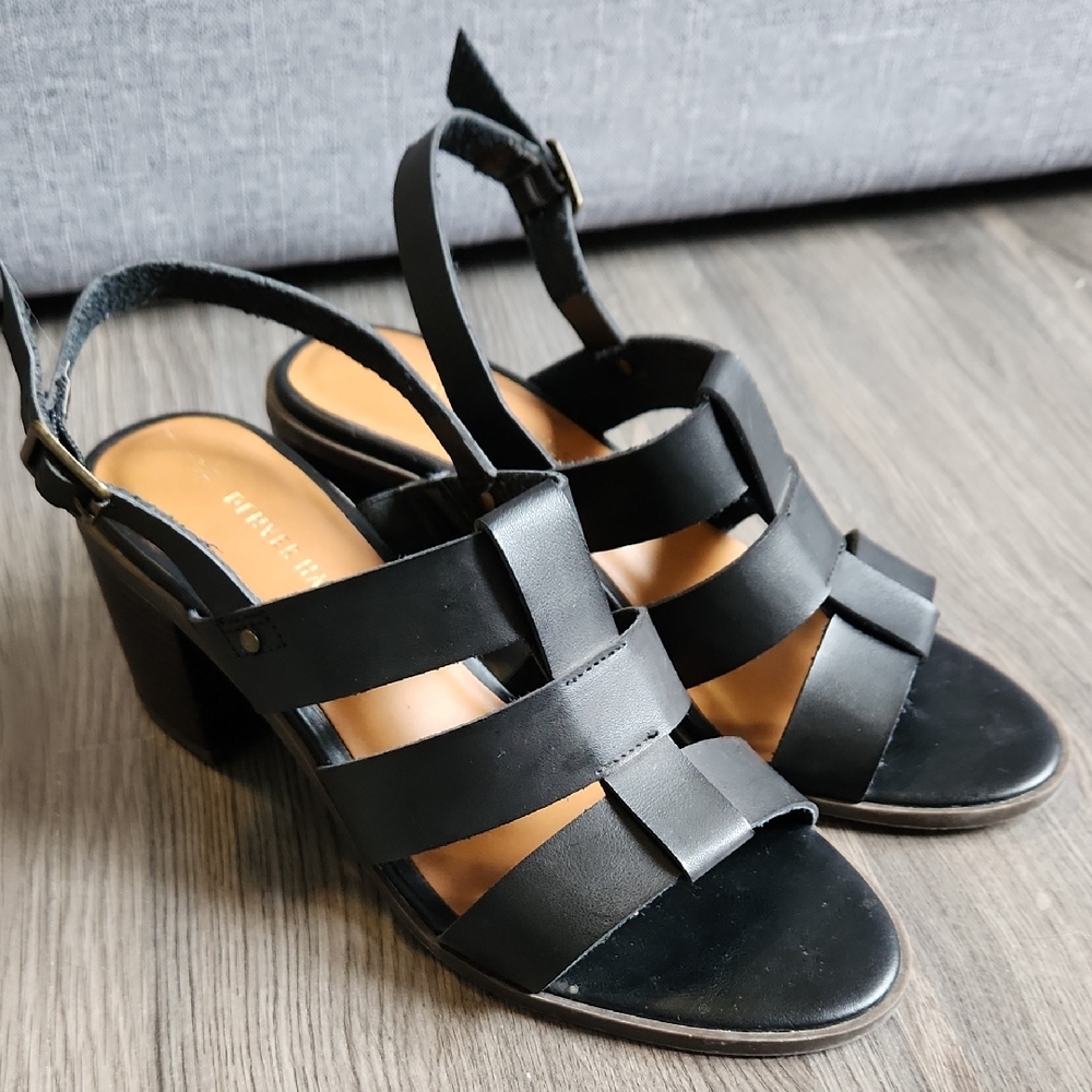 Denver Hayes black block heeled sandals, size 8